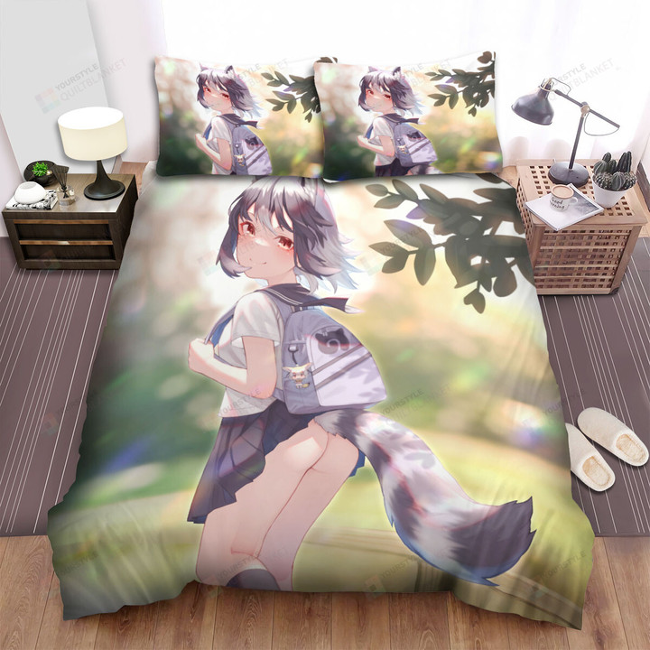 Kemono Friends Common Raccoon Artwork Bed Sheets Spread Duvet Cover Bedding Sets