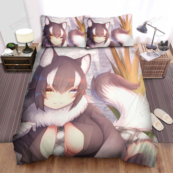 Kemono Friends Charming Grey Wolf Artwork Bed Sheets Spread Duvet Cover Bedding Sets