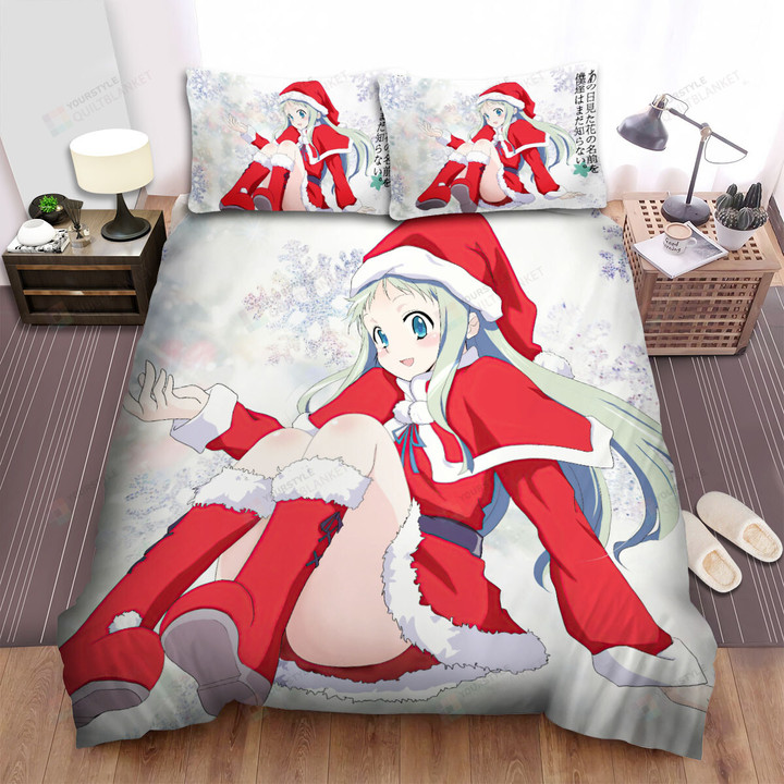 Anohana Honma Meiko In Christmas Costume Bed Sheets Spread Duvet Cover Bedding Sets