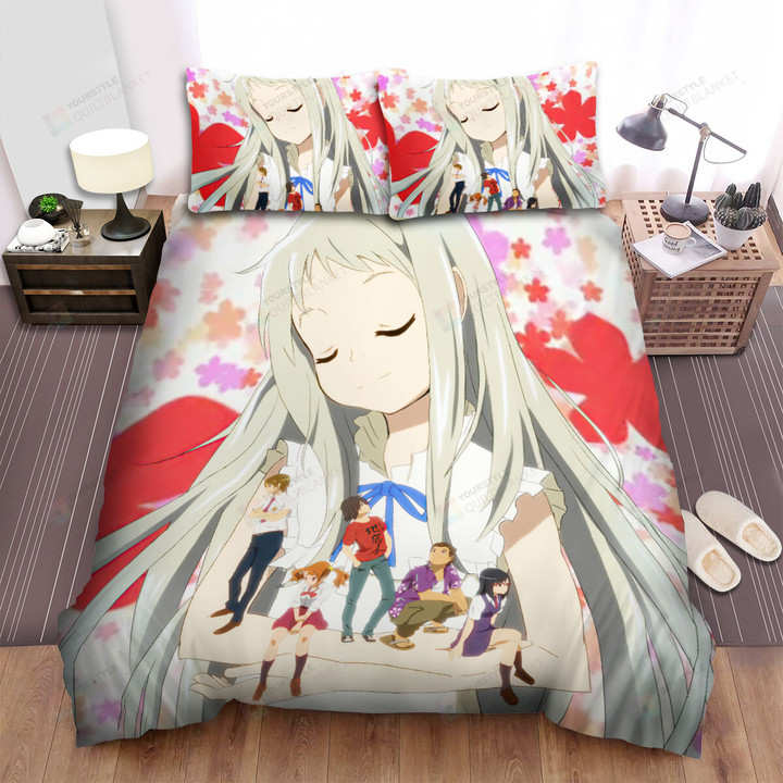Anohana Honma Meiko & Her Little Friends Bed Sheets Spread Duvet Cover Bedding Sets