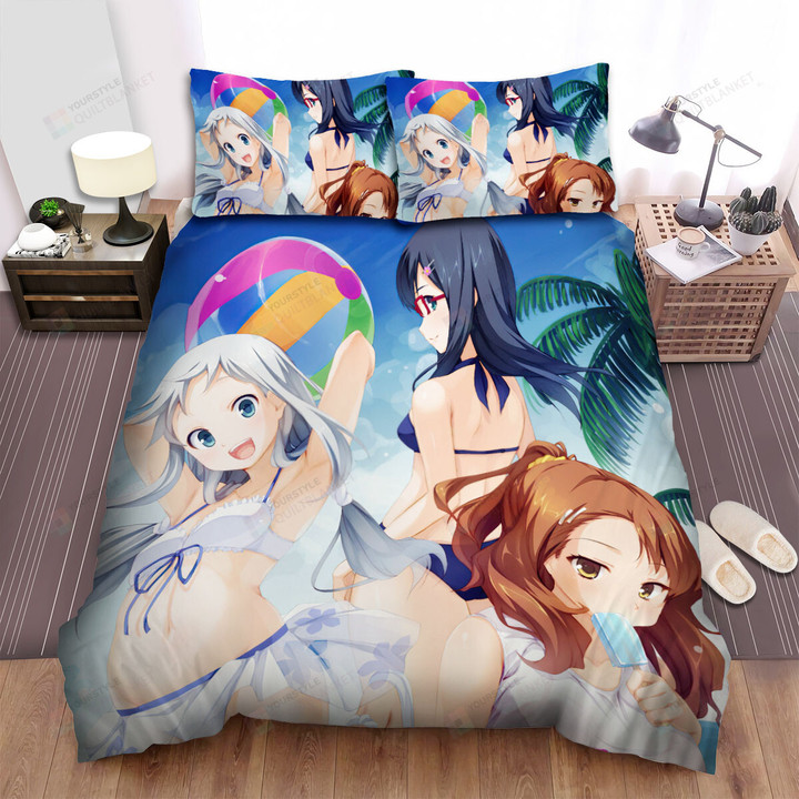 Anohana The Girls' Summer Time Poster Bed Sheets Spread Duvet Cover Bedding Sets