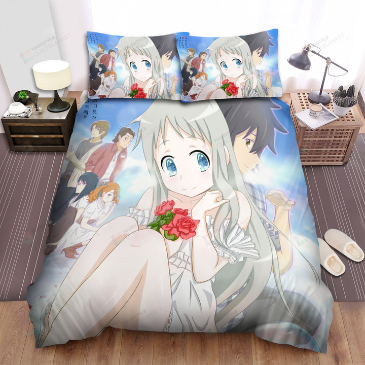 Anohana Meiko Honma & Roses From The Super Peace Busters Bed Sheets Spread Duvet Cover Bedding Sets