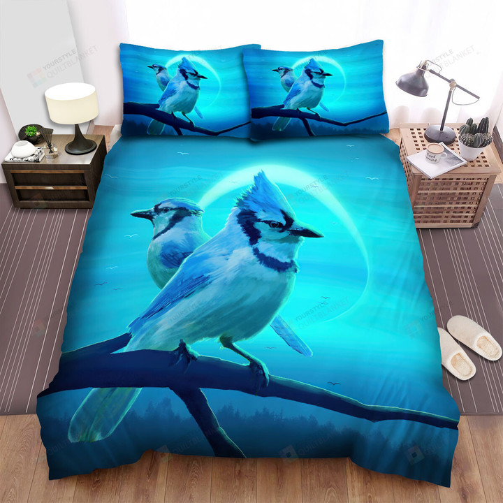The Wild Animal - The Blue Jay In The Blue Night Bed Sheets Spread Duvet Cover Bedding Sets