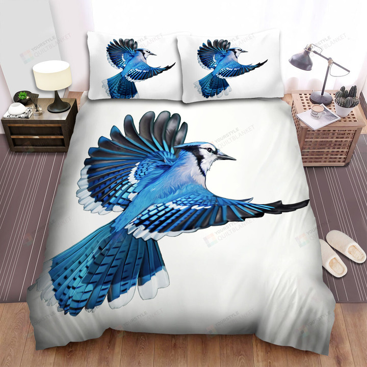 The Wild Animal - The Blue Jay Flying Art Bed Sheets Spread Duvet Cover Bedding Sets