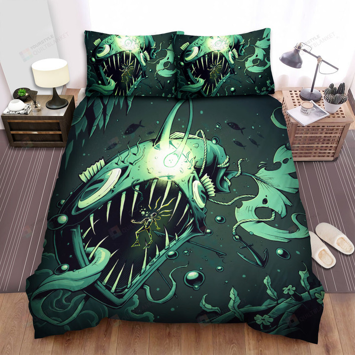 The Wild Animal - The Anglerfish Coming To The Diver Bed Sheets Spread Duvet Cover Bedding Sets