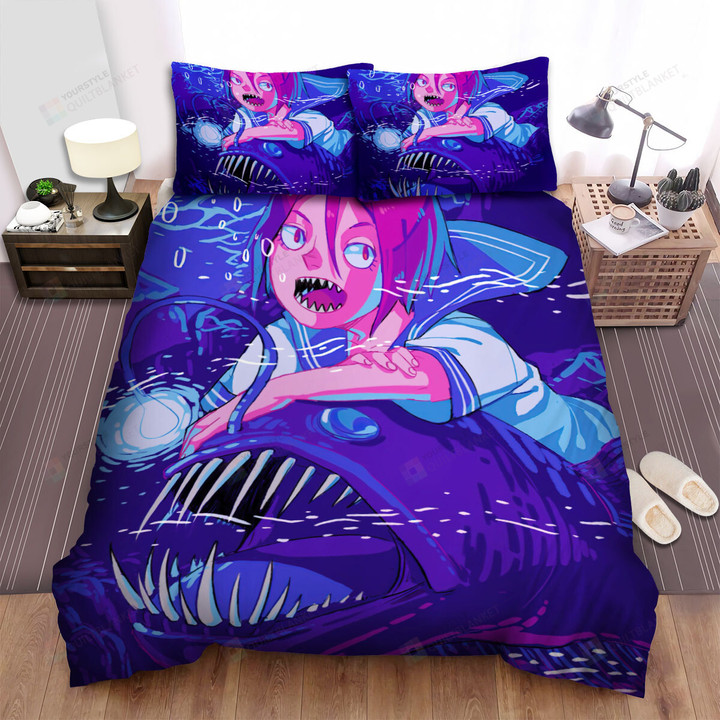 The Wild Animal - The Schoolgirl On An Anglerfish Bed Sheets Spread Duvet Cover Bedding Sets