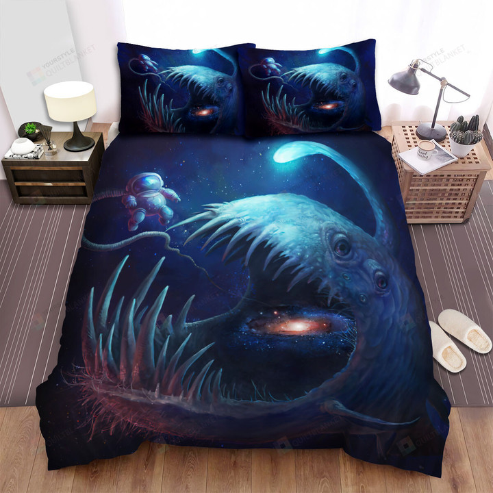 The Wild Animal - The Anglerfish Pulling The Astronaut Into The Mouth Bed Sheets Spread Duvet Cover Bedding Sets