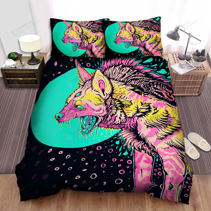 The Wildlife - The Monster Hyena Salivating Art Bed Sheets Spread Duvet Cover Bedding Sets
