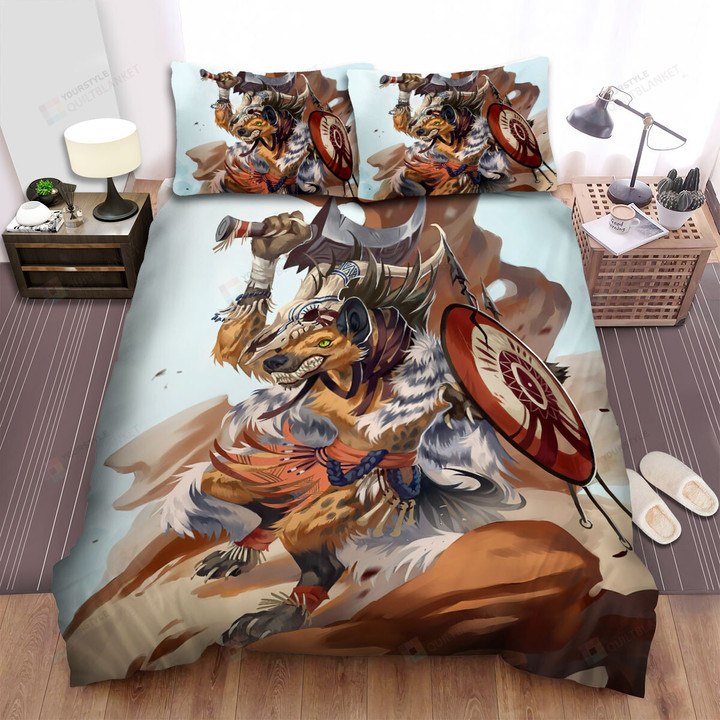 The Wildlife - The Hyena Warrior Swinging His Sword Bed Sheets Spread Duvet Cover Bedding Sets