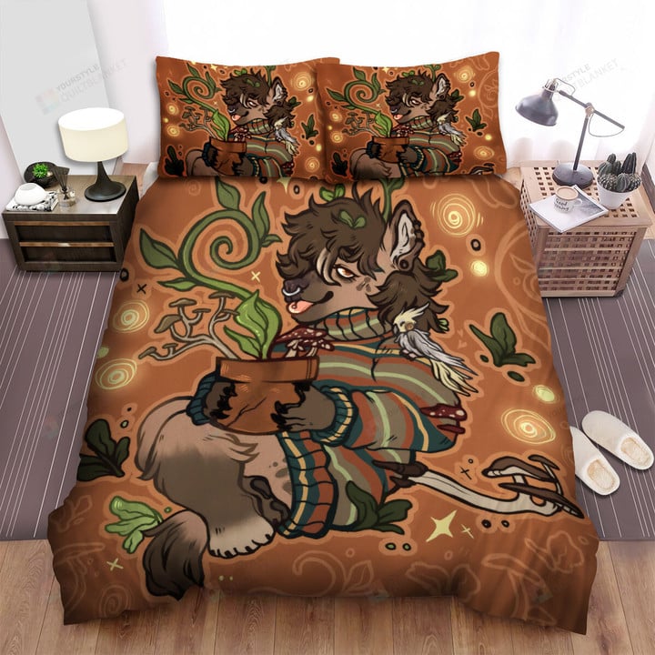 The Wildlife - The Hyena Hugging A Pot Bed Sheets Spread Duvet Cover Bedding Sets