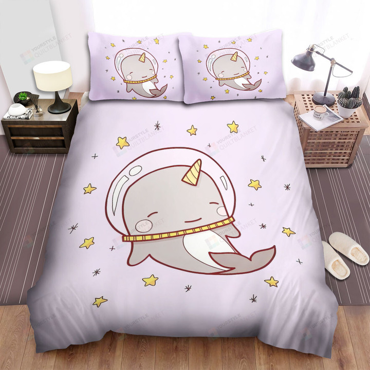 The Wild Animal - The Narwhal Astronaut Among The Stars Bed Sheets Spread Duvet Cover Bedding Sets