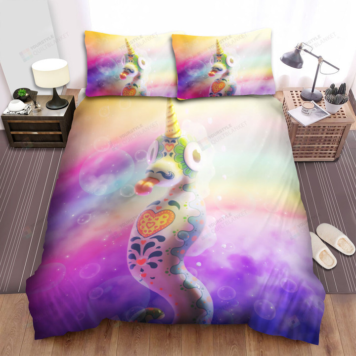 The Wild Animal - The Seahorse Lolling Art Bed Sheets Spread Duvet Cover Bedding Sets
