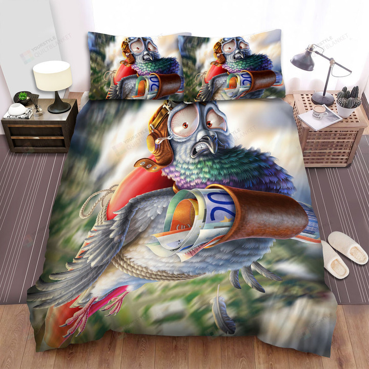 The Wildlife - The Pigeon Money Delivery Bed Sheets Spread Duvet Cover Bedding Sets