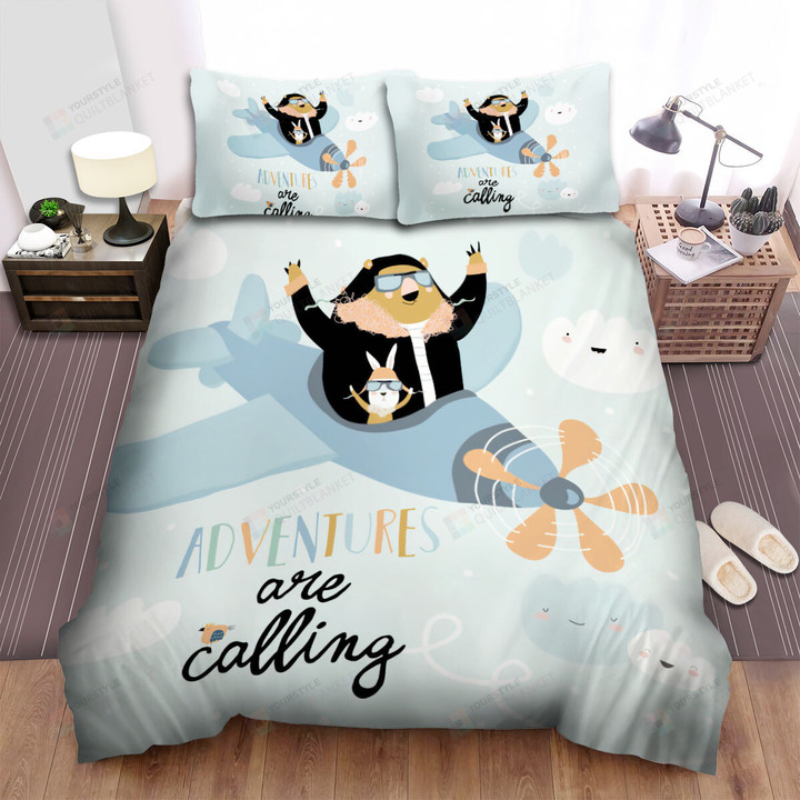 Adventure Are Calling From The Grizzly Bear Art Bed Sheets Spread Duvet Cover Bedding Sets