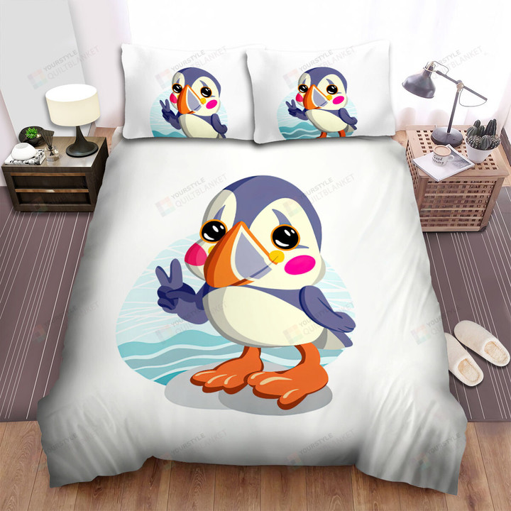 The Wild Animal - The Puffin Pose Art Bed Sheets Spread Duvet Cover Bedding Sets