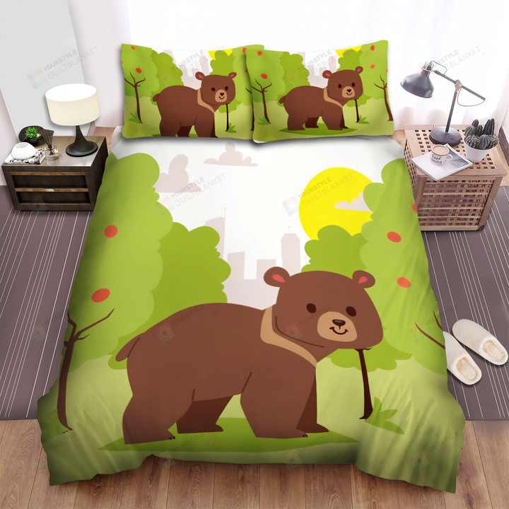 The Grizzly Bear In The Garden Bed Sheets Spread Duvet Cover Bedding Sets