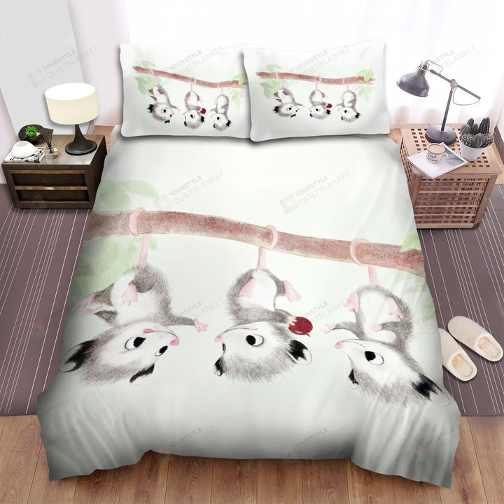 The Wild Animal - The Cute Opossum Cubs Bed Sheets Spread Duvet Cover Bedding Sets