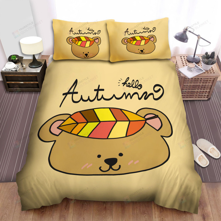 Hello Autumn From The Grizzly Bear Bed Sheets Spread Duvet Cover Bedding Sets