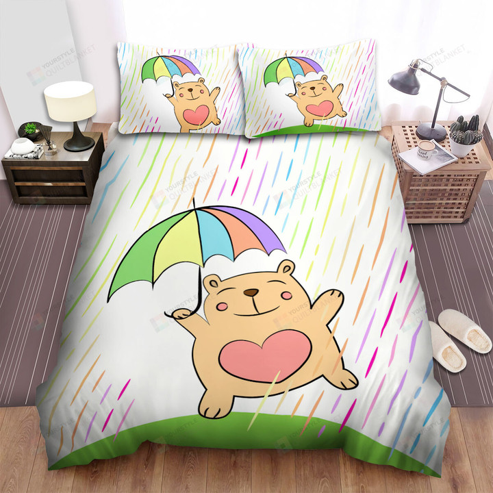 The Grizzly Bear In The Rainbow Bed Sheets Spread Duvet Cover Bedding Sets