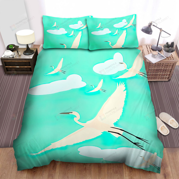 The Stork In The Green Sky Bed Sheets Spread Duvet Cover Bedding Sets