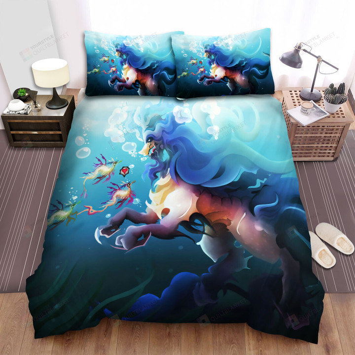 The Seahorse Dad And His Children Bed Sheets Spread Duvet Cover Bedding Sets