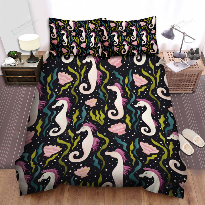 The Seahorse And Shells Bed Sheets Spread Duvet Cover Bedding Sets