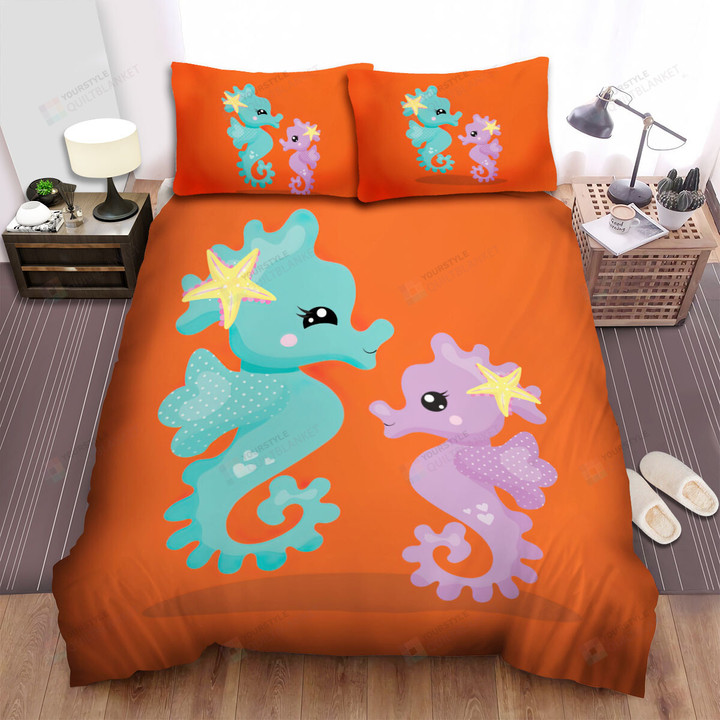 The Seahorse Wearing Starfish Bed Sheets Spread Duvet Cover Bedding Sets