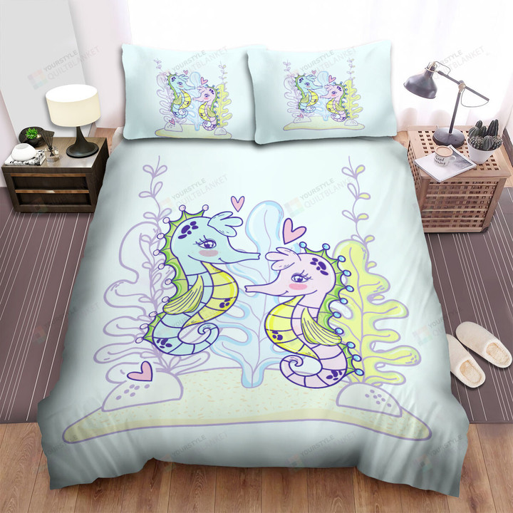 The Seahorse Beside Another Seahorse Bed Sheets Spread Duvet Cover Bedding Sets