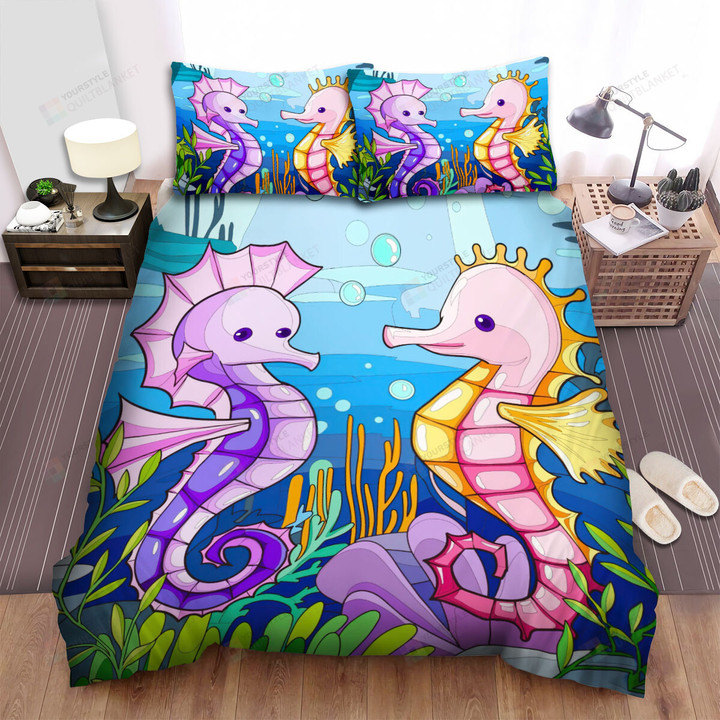 The Wildlife - The Seahorse Meeting A Friend Bed Sheets Spread Duvet Cover Bedding Sets