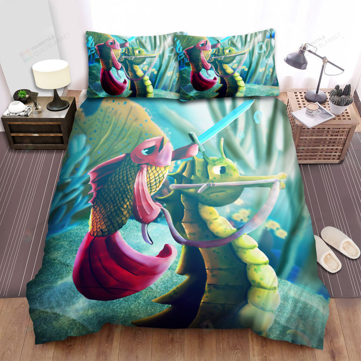 The Wildlife - The Fish Guard Riding On A Seahorse Bed Sheets Spread Duvet Cover Bedding Sets