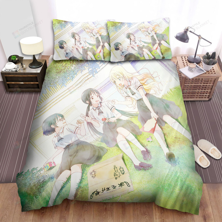 Asobi Asobase The Pastimers Club's Happy Time Bed Sheets Spread Duvet Cover Bedding Sets