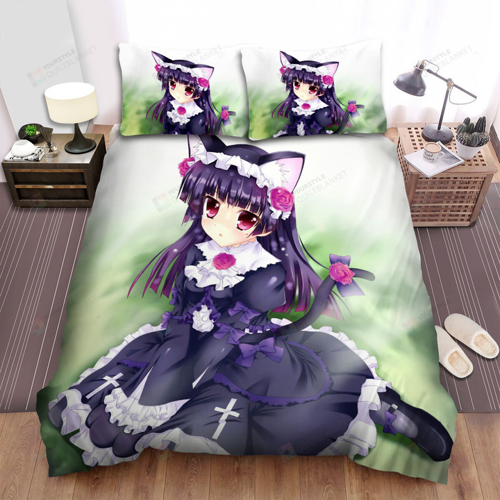 My Little Sister Can't Be This Cute Ruri Gokou With Black Cat's Ear Artwork Bed Sheets Spread Duvet Cover Bedding Sets