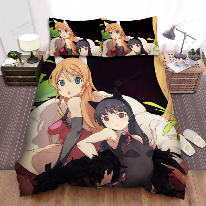 My Little Sister Can't Be This Cute Kirino & Ruri In Chinese Dress Bed Sheets Spread Duvet Cover Bedding Sets