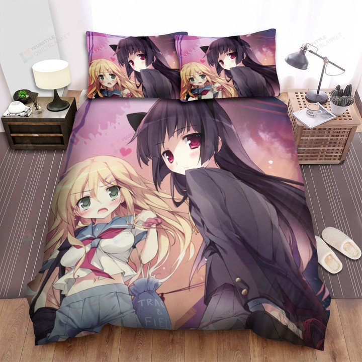 My Little Sister Can't Be This Cute Ruri & Kirino Going To School Bed Sheets Spread Duvet Cover Bedding Sets