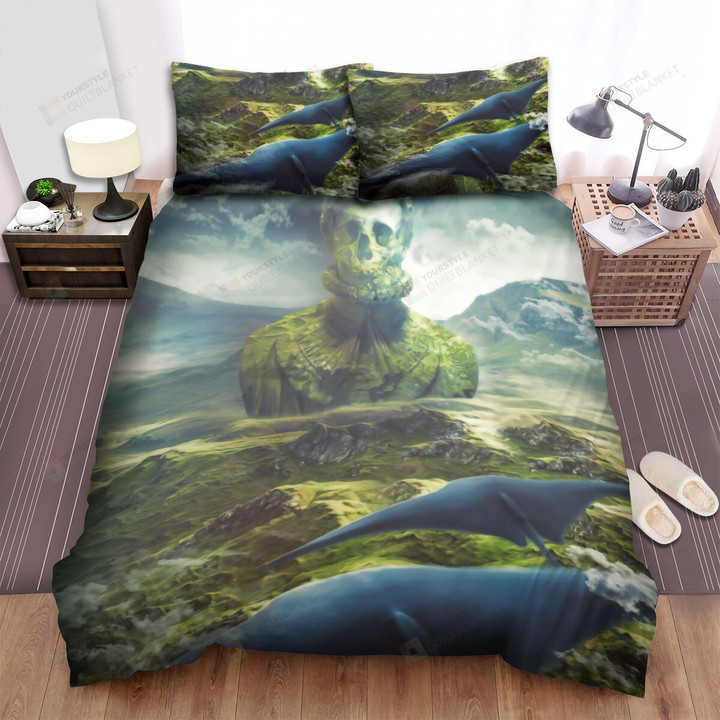 The Ray Fishes Swimming To The Skull Temple Bed Sheets Spread Duvet Cover Bedding Sets
