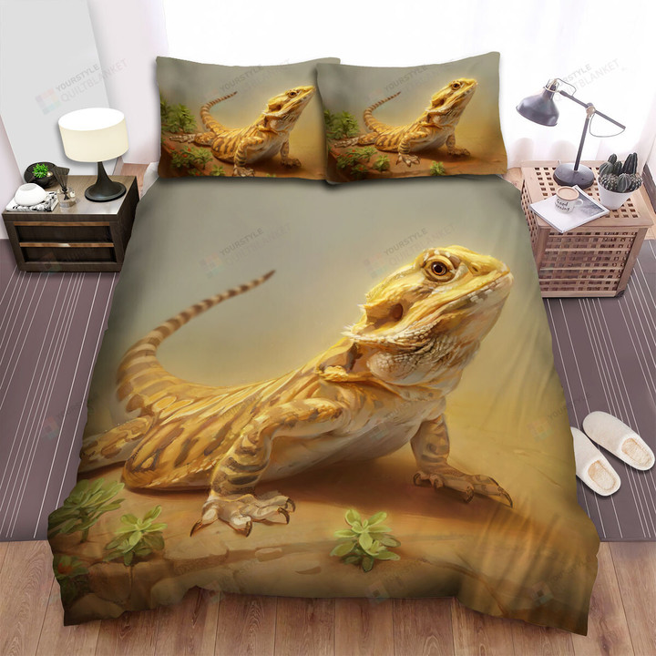 The Bearded Dragon On The Ground Bed Sheets Spread Duvet Cover Bedding Sets