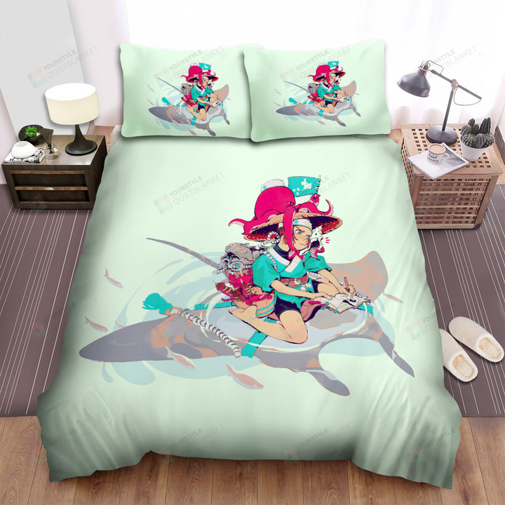 Writing While Riding On A Ray Fish Bed Sheets Spread Duvet Cover Bedding Sets