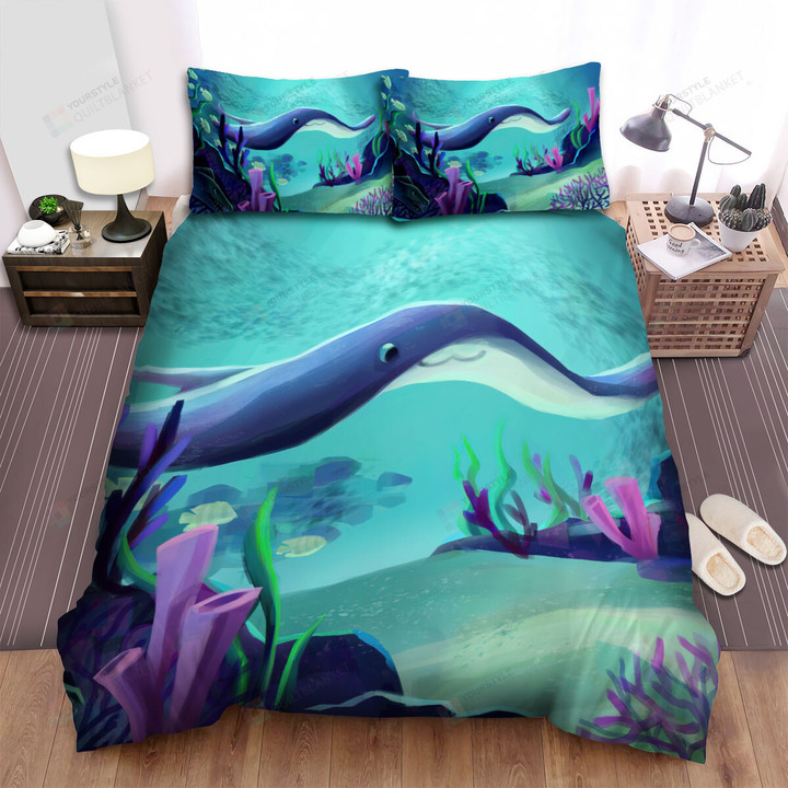 The Ray Fish In The Ocean Journey Bed Sheets Spread Duvet Cover Bedding Sets