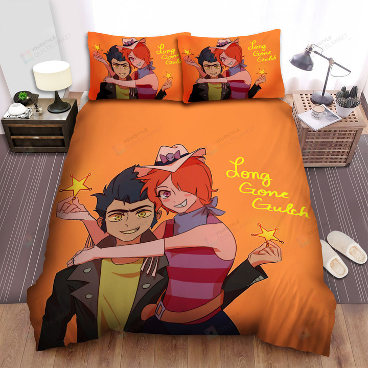 Long Gone Gulch Jawhide & Snag With The Sheriff Star Badges Bed Sheets Spread Duvet Cover Bedding Sets