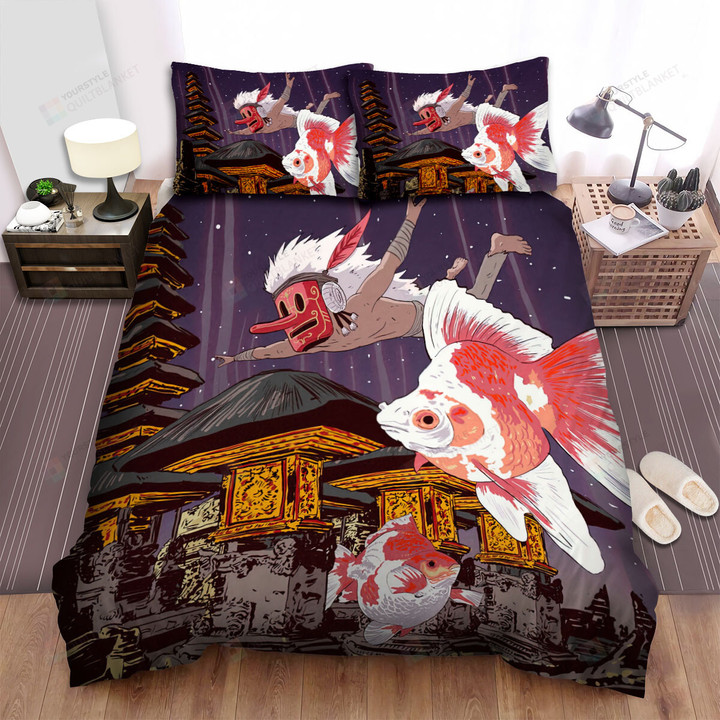 The Goldfish Swimming With The Shaman Bed Sheets Spread Duvet Cover Bedding Sets