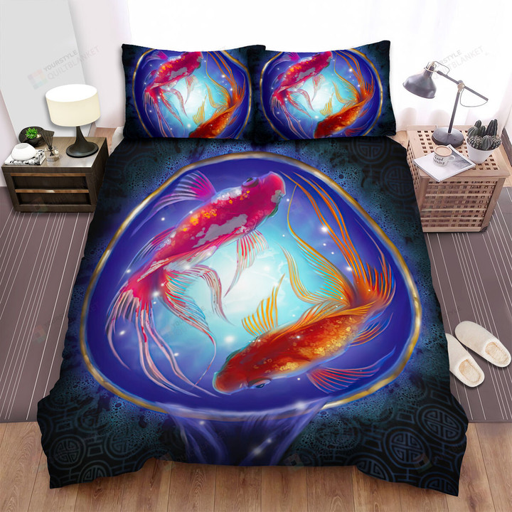 The Goldfish Swimming In A Pot Bed Sheets Spread Duvet Cover Bedding Sets