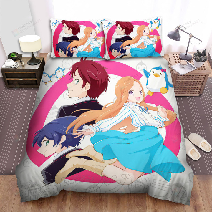 Penguindrum The Takakura Siblings & Penguins Trio Bed Sheets Spread Duvet Cover Bedding Sets