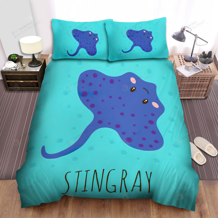 The Wildlife - The Blue Stingray Artwork Bed Sheets Spread Duvet Cover Bedding Sets