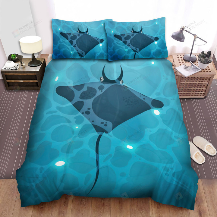 The Wildlife - The Ray Fish In The Water Vector Art Bed Sheets Spread Duvet Cover Bedding Sets