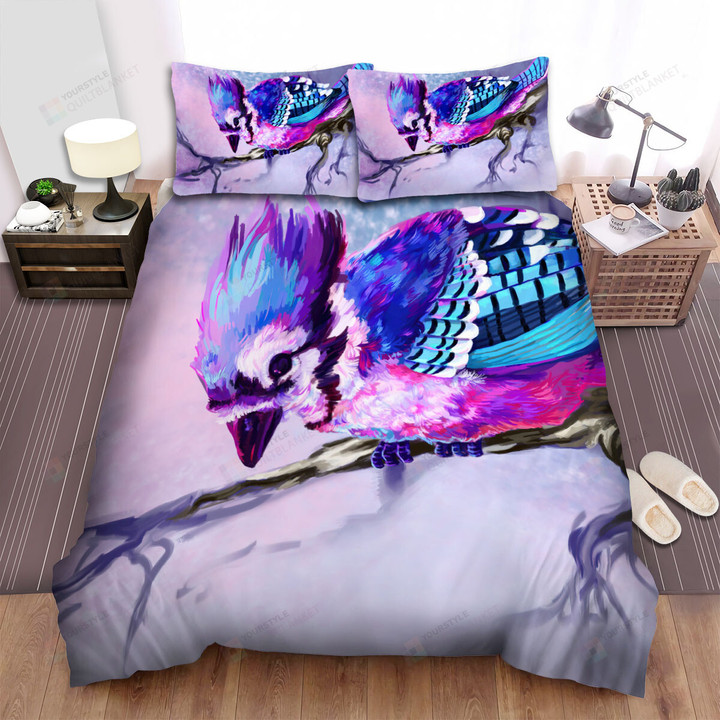 The Wildlife - The Blue Jay Looking Down Art Bed Sheets Spread Duvet Cover Bedding Sets