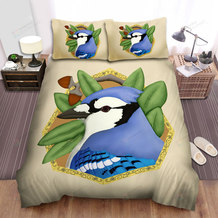 The Wildlife - The Blue Jay And Leaves Symbol Bed Sheets Spread Duvet Cover Bedding Sets