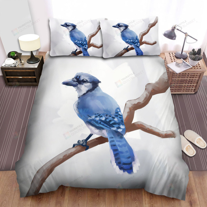 The Wildlife - The Blue Jay Turning Art Bed Sheets Spread Duvet Cover Bedding Sets
