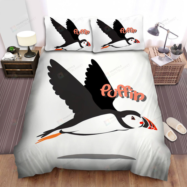 The Wild Animal - The Puffin Flying Close To The Ground Bed Sheets Spread Duvet Cover Bedding Sets