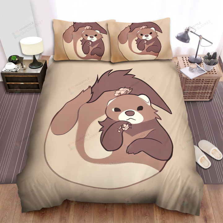 The Wildlife - The Ferret Curled Up His Body Bed Sheets Spread Duvet Cover Bedding Sets