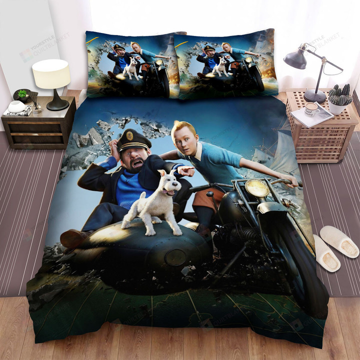The Adventures Of Tintin Animated Movie Bed Sheets Spread Comforter Duvet Cover Bedding Sets
